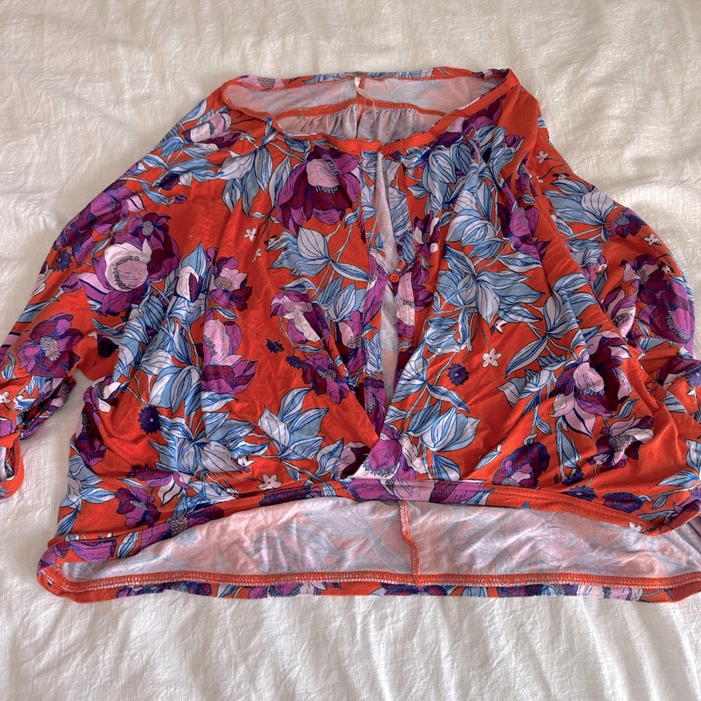 Free People orange flower top